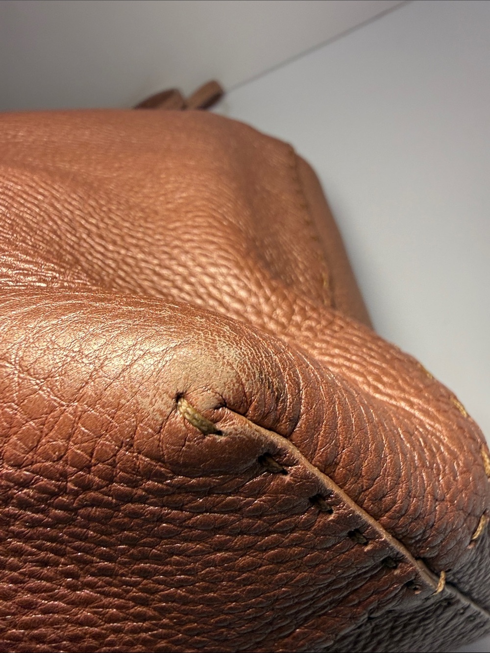 Fendi Selleria Metallic Rose Gold Leather Tote - Picture 9 of 14